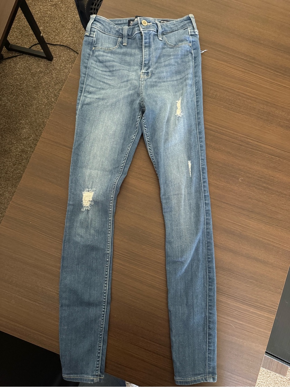 Hollister Medium Wash Distressed Skinny Jeans